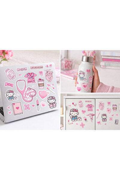 Limitless Design مجموعة ملصقات الممرضة الوردية - ملصق زخرفي مقاس 22x30 سم |  ...