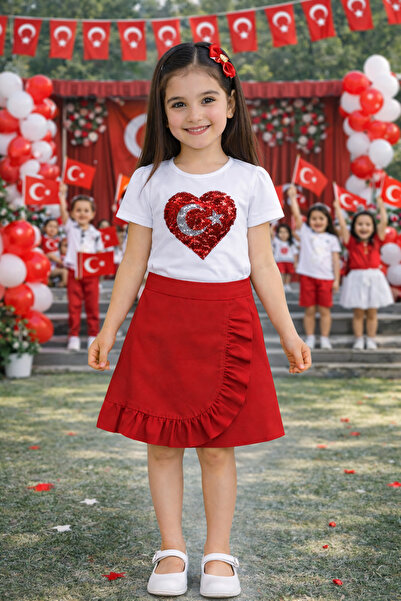 HER ŞEY NOTA www.herseynota.com Girl's White Heart Moon Star Icon Bodysuit an...