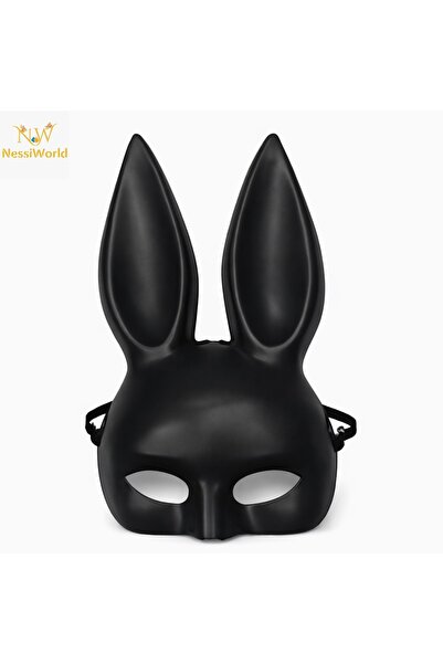 Generic Brand Black Luxury Rabbit Mask with Long Ears