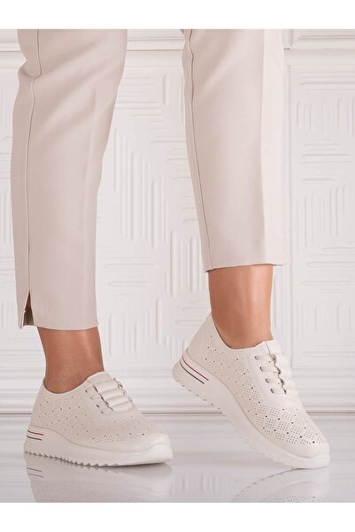 JADESUNG Pantofi sport damă Noida bej din piele , model casual, 36