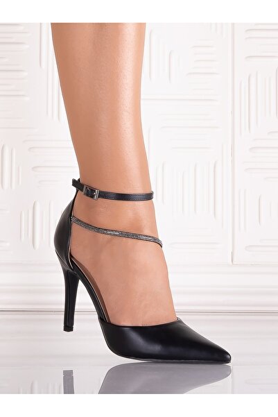 Diamantique Pantofi Tosana negri din piele artificială pentru femei, mărimea 38