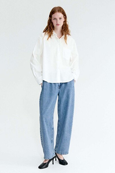 H&M قميص بوبلين كبير الحجم