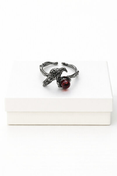 MakeWell Gothic Dragon Wing Purple Heart Stone Ring – Adjustable Gothic Punk ...