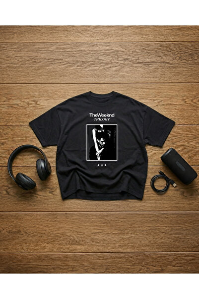 STİL-X The Weeknd Printed Unisex 100% Cotton Lu Oversized T-Shirt