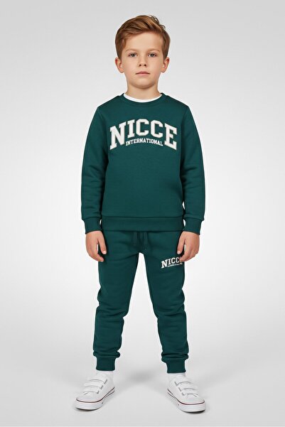 Nicce Toddlers Boy 3 Pcs Brand Logo T-Shirt, Sweatshirt And Sweatpants Set, M...