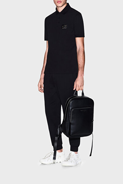 Armani Exchange Βαμβάκι τεμάχια ανδρικό πόλο με κουμπιά και λογότυπο σε κανον...