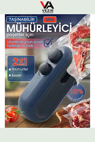 BUFFER®PX 2'si 1 Arada Mini Paket Kapatıcı | Şarjlı Poşet Mühürleme ve Kesme ...