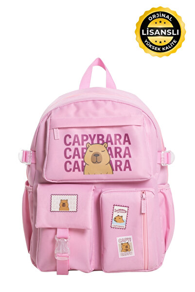 capybara Orijinal Lisanslı Okul Çantası – Sevimli tasarım, Su geçirmez, cepli...
