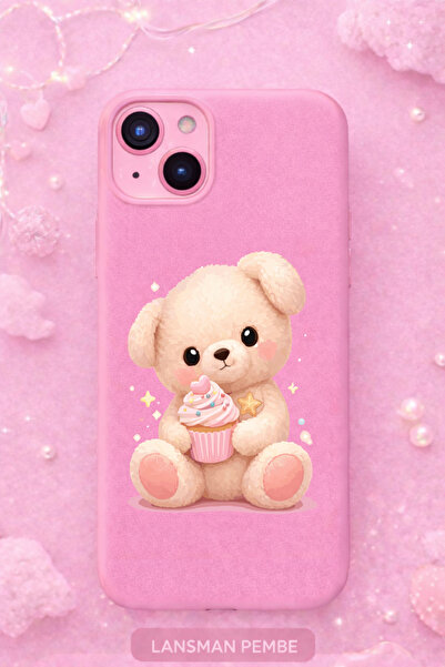 kılıfevreni حافظة هاتف آيفون 14 بلس مخمل ذات سطح داخلي وردي منقوش + شاشة زجاج...