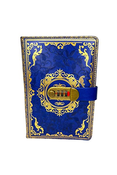 velve Agenda Vintage Elegance, din piele ecologica, cu cifru numeric, Albastr...