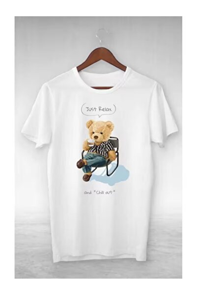 LOTS MODA Unisex majica za žene i muškarce Just Relax sa teddy printom, veće ...