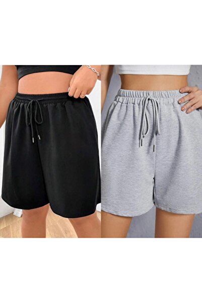 TORUK MAKTO Σετ 2 τεμαχίων Unisex Σορτς από χτενισμένο βαμβάκι σε κανονική, ά...