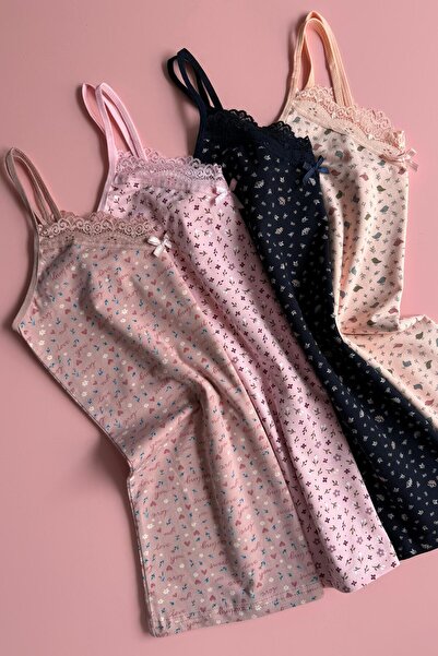 VicTroy Printed with Bows, 4-Pack, Lace Pack with Rope Straps, Cotton Pack wi...