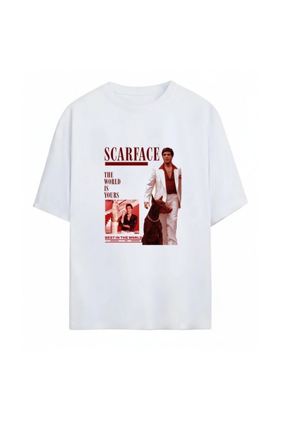 SVART WEAR Scarface Baskılı Unisex Oversize T-Shirt