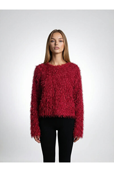 INFLUENCER Collarless Imported P Tasseled Fur Cardigan