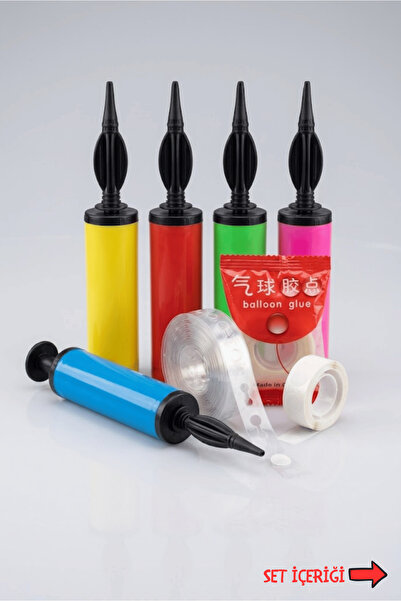 Bunloon Balon Zinciri 5 m + Balon Pompası + Balon Bandı Parti Dekor Seti