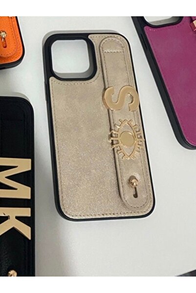 Eflatun Kılıf Kişiselleştirilebilir Harfli Deri Kılıf İphone 15