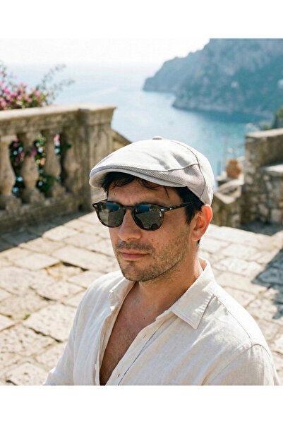 emybox Men's 100% Linen Side Mesh London Cap - Summer Breathable Classic Old ...