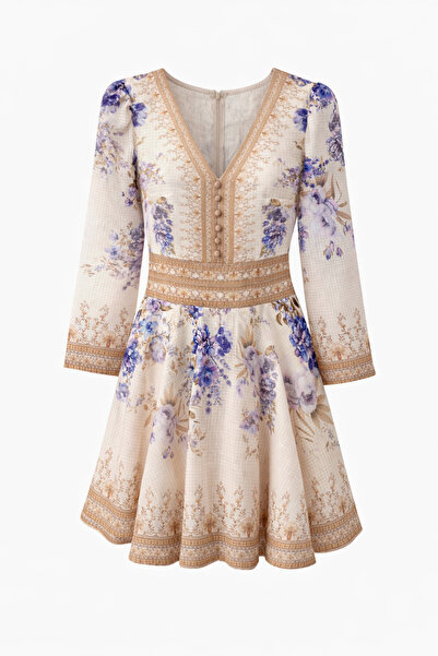 HAZELANNA Rochie mini florală cu decolteu în V