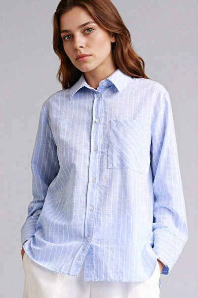 DeFacto Relax Fit Striped Flamlı Cotton Tunik F6314Ax26Sp