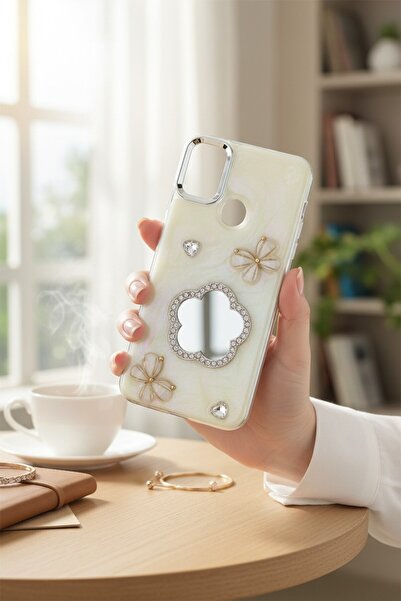 batuteknoloji Galaxy A11-M11 Aynalı Taşlı Fiyonklu Kabartma Yüzeyli Lady BTU ...