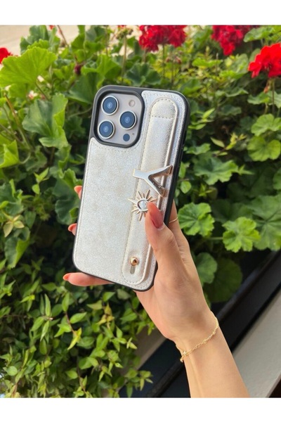Eflatun Kılıf Kişiselleştirilebilir Deri Harfli Kılıf İphone 13 14