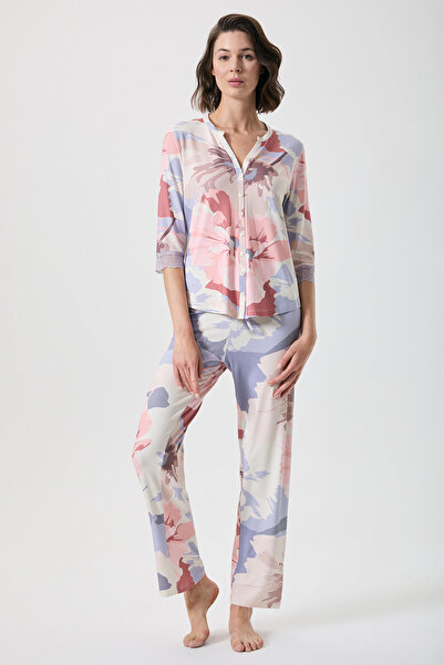 Catherine's Adjustable Waist Detailed Maternity Pajama Set