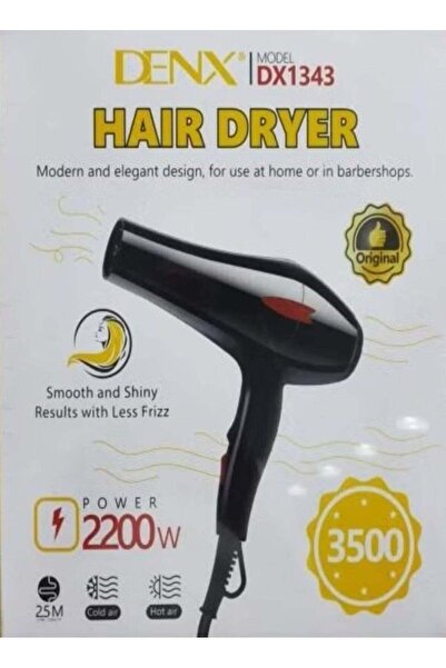 Dinx Hair Dryer with 2 Speeds 2200W Cold/Hot Air Black