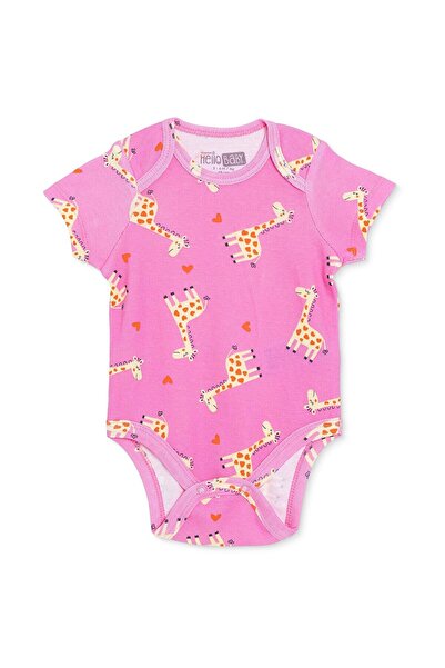 ebebek Hello Baby HelloBaby Kız Bebek Body Hayvan Baskılı Çıtçıtlı Zarf Yaka ...