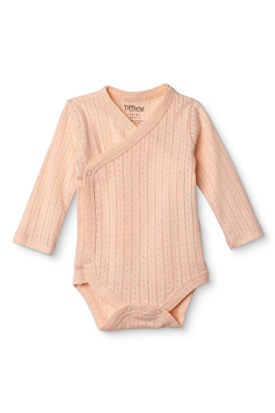 Tiffany Kız Bebek Zıbın Body Çıtçıtlı V Yaka Uzun Kol