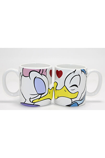 Marsilyan Donald and Daisy Duck 2-Piece Kissing Couple Mug Set Alk4539 Ilkel-...