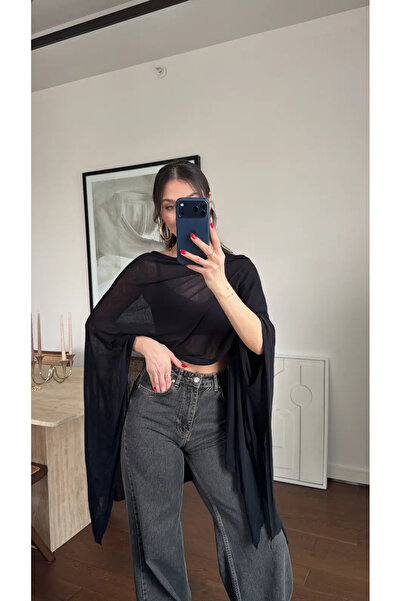 Perry Boutique Γυναικεία Σχεδιαστική Πλεκτή Μπλούζα Κάπα