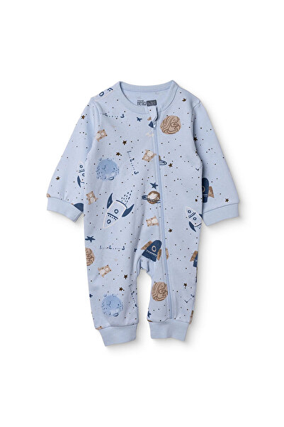 ebebek Hello Baby HelloBaby Erkek Bebek Tulum Galaksi Baskılı Fermuarlı Bisik...