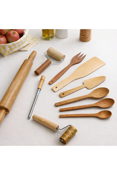 Kifnexwood Ki̇f Nex Wood Master Chef 10 Piece Wooden Kitchen Set
