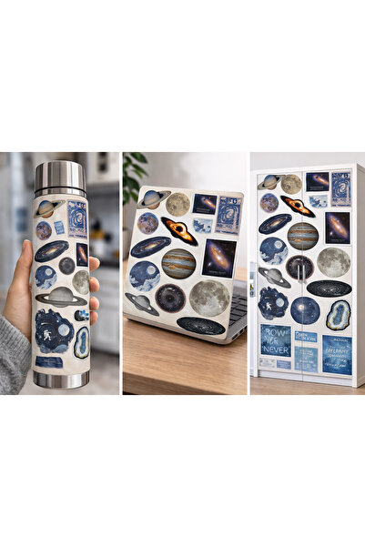 Limitless Design مجموعة ملصقات الفضاء والكواكب - ديكور جداري جمالي للكواكب وا...