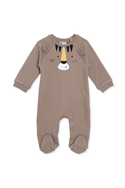 ebebek Hello Baby HelloBaby Erkek Bebek Tulum Kaplan Baskılı Fermuarlı Bisikl...