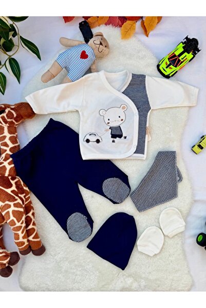 KapsülBebek 5-Piece Baby Boy Hospital Discharge Set