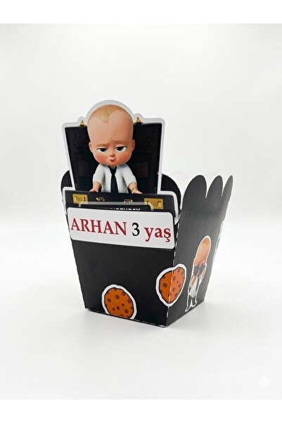 Genel Markalar Kişiye Özel İsimli Patron Bebek Boss Baby Temalı *popcorn (MISIR) Kutusu *8'li Paket