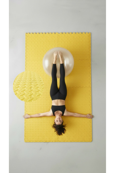 CARPAZAR Modern Zemin Matı 8 Parça Set 100x200 Kurulumlu Spor Pilates Fitness...