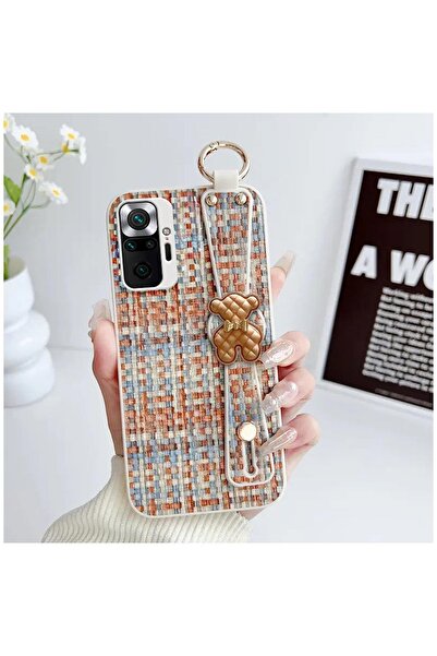 Zebana Redmi Note 10 Pro Max Compatible Case Teddy Silicone Case Orange