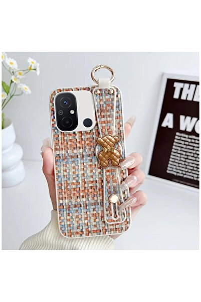 Pro Aksesuar حافظة متوافقة مع هاتف Redmi 12C، حافظة من السيليكون بتفاصيل دب ت...