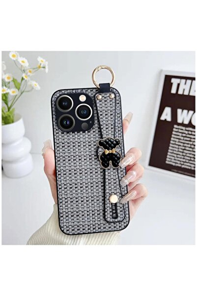 Zebana Apple iPhone 13 Pro Max Uyumlu Kılıf Teddy Silikon Kılıf Siyah
