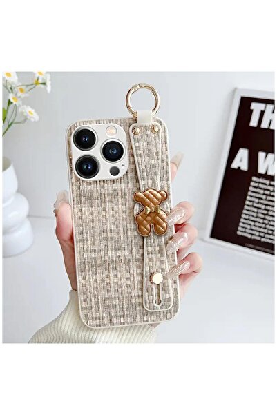 Zebana Apple iPhone 14 Pro Uyumlu Kılıf Teddy Silikon Kılıf Bej