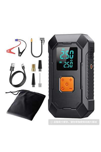 inabyte ضاغط هواء محمول أسود اللون للسيارات، مضخة نفخ إطارات رقمية، مصباح LED...