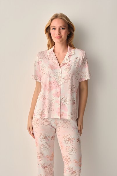 SUWEN Set de pijamale Lula cu guler tip cămașă