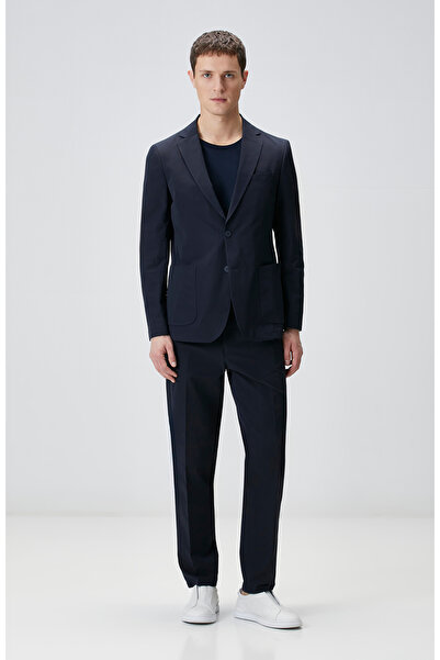 Network Lacivert Çizgili Takım Elbise