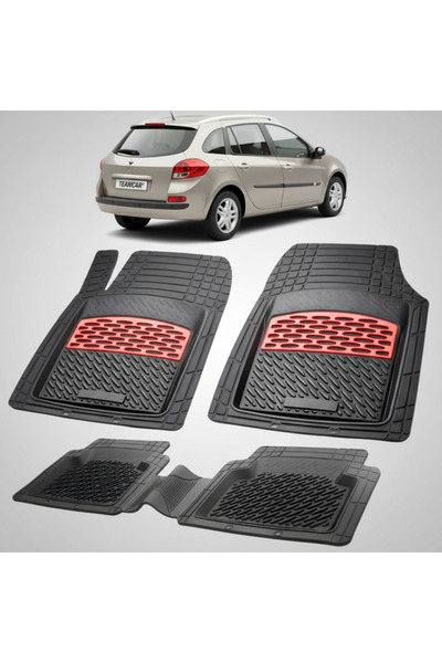 TEAMCAR Συμβατά πατάκια Renault Clio III 1 Estate Grandtour 2007-2009 | Κόκκινα