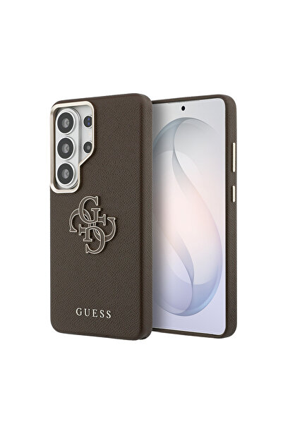 Guess Galaxy S26 Ultra Case Licensed Grained Text and 4g Large Metal Logo Cov...