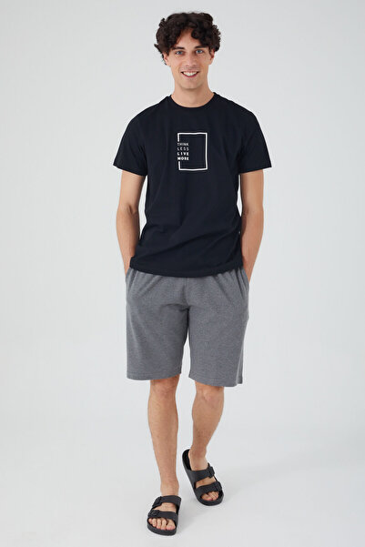 Arnetta Think Less Live More Men's Bermuda Set-Black