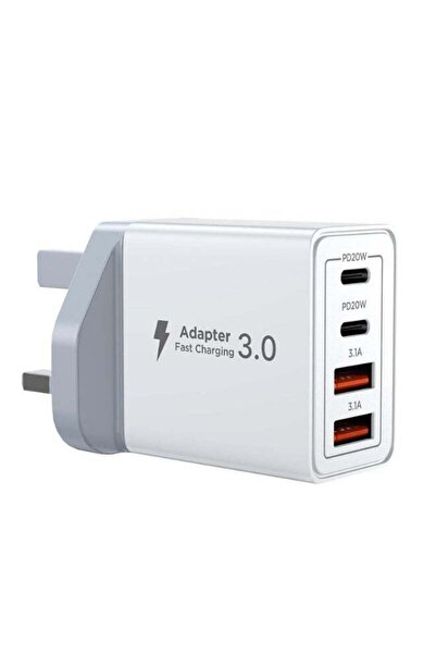 None Generic 40W Fast Charging Station 4-Port - Dual PD USB-C & Dual QC 3.0 U...